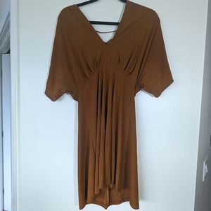 Anthropologie Lush brand burnt orange tie back mini dress size Medium